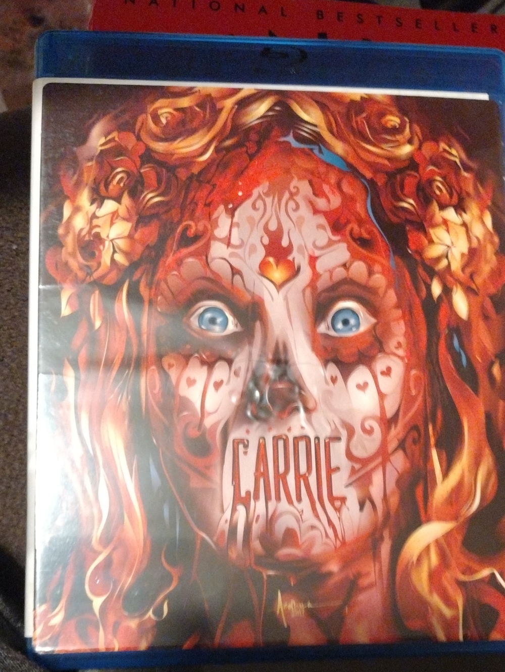 Carrie Illustrated Horror Blu-ray Cover - Red & Orange Artwork NWT